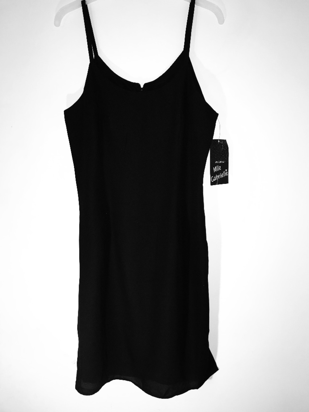 NWT Vintage Y2K Mlle Gabrielle Little Black Dress Spaghetti Strap LBD Size 14